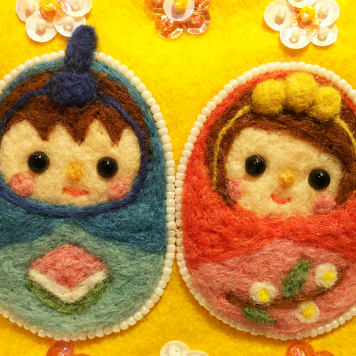 羊毛フェルト刺繍 お雛様 羊毛フェルト 結美工房 通販 6904981 羊毛フェルト刺繍 お雛様 羊毛フェルト 結美工房 通販 6904981