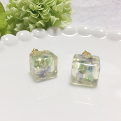 ❅[Purple] Swarovski Cube❅ [ピアス] -228- 1枚目の画像