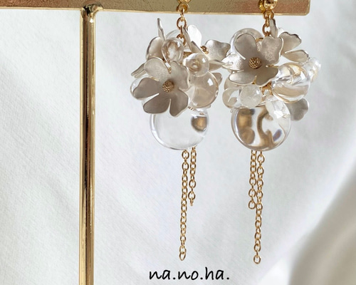 な*ん様 ete/ハグピアス フラワー/SV925 K18/シルバー/美品/廃盤 な*ん