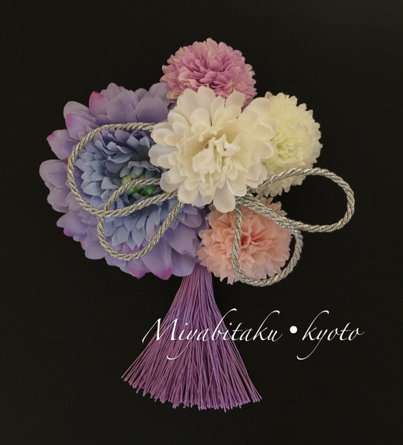 【7点セット】紫・髪飾り・ヘッドドレス・成人式・卒業式・結婚式・パーディー・和婚 2枚目の画像