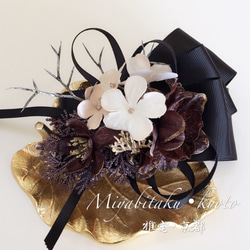 コサージュ 髪飾り 2wayタイプ 黒 入園式 入学式 卒業式 パーディー