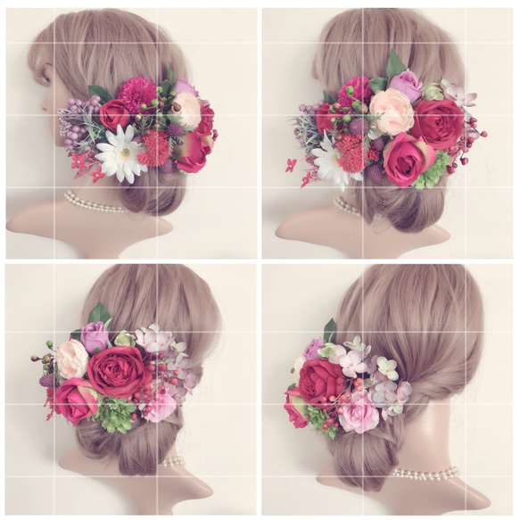 【F1705HE13】アンティークミックス♡ウェディングヘッドドレス♡・結婚式・パーディー・和婚・髪飾り 2枚目の画像