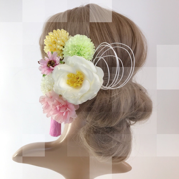 【F1705HE53】♡ヘッドドレス/髪飾り♡・結婚式・パーディー・和婚・成人式・卒業式 3枚目の画像