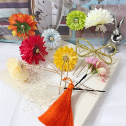 【F1705HE62】オレンジ♡ヘッドドレス/髪飾り♡・結婚式・パーディー・和婚・成人式・卒業式 4枚目の画像