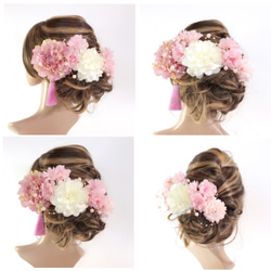 【F1705HE78】ピンク♡ヘッドドレス/髪飾り♡・結婚式・パーディー・和婚・成人式・卒業式 3枚目の画像