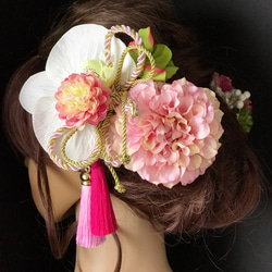 【F1904K1】♡ピンク♡髪飾り♡成人式・卒業式・和婚式 5枚目の画像