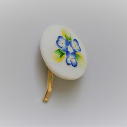 天を映す青花のブーケのポニーフック～チェコガラスボタン 3枚目の画像