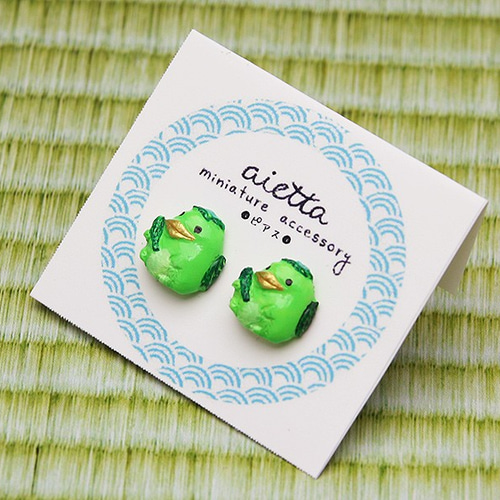 ミニチュアかっぱのピアス【イヤリング変更可】 ピアス