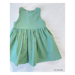 【one-piece (green)】ベビー　おしゃれ　人気　出産祝い　ワンピース　送料無料　ジャンパースカート 2枚目の画像