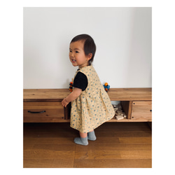 【jumper skirt (flower)】送料無料　ベビー　ジャンパースカート　ワンピース　おしゃれ　出産祝い 6枚目の画像