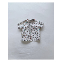 【cotton shirt (animal×white)】シャツ　ベビー　男の子　女の子　人気　出産祝い 4枚目の画像