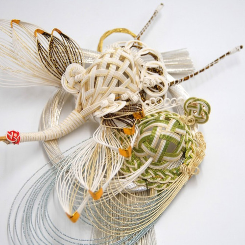 水引お正月飾りF40鶴亀/長寿の象徴/しめ縄/しめ飾り/縁起物/開運