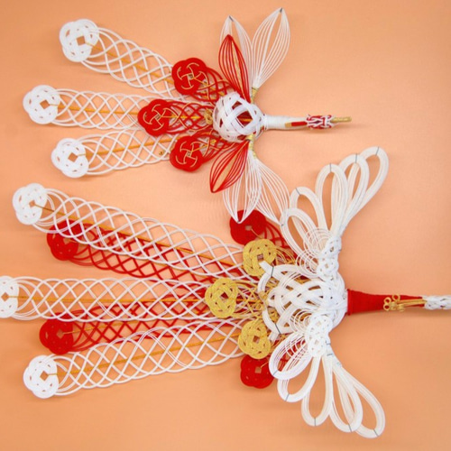 福袋！愛と幸せを運ぶホーオー！水引お正月飾り80SA鳳凰大小2個セット