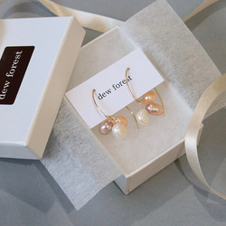 14Kgf 巴洛克珍珠秋季柔和欖尖鉤狀耳環-女-- 第3張的照片