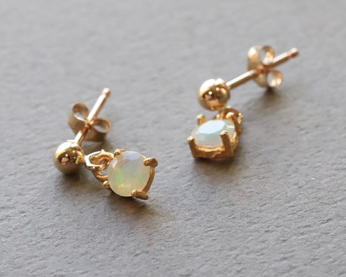 【0805】ピアス プレシャスオパール※超高品質 ジュエリー品質 高品質 プレシャス オパール × 14kgf の ピアス 10cm