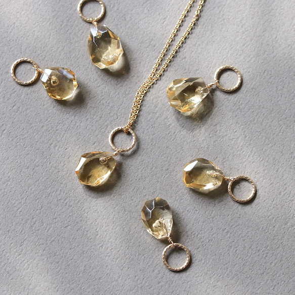 【数量限定】宝石質シトリン タンブルカット 14Kgfネックレス --Piece of jewelry-- 3枚目の画像