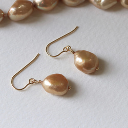 14Kgf Gold Baroque Pearl Freshwater Pearl Earrings/Earrings --An 第1張的照片