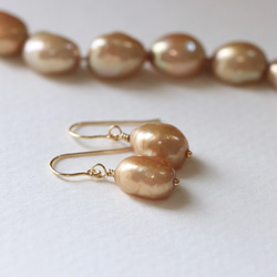 14Kgf Gold Baroque Pearl Freshwater Pearl Earrings/Earrings --An 第2張的照片