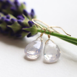 14Kgf Scorolite (Lavender Quartz) Earrings/Earrings --Healing dr 第3張的照片