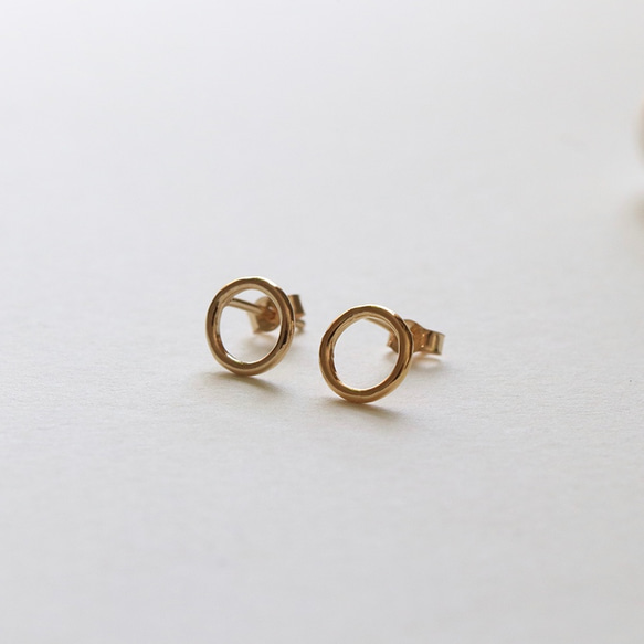 [2way] 14Kg圓形耳環+珍珠扣--週年紀念-- 第3張的照片