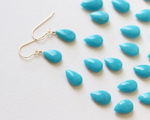 14kgf キングマンターコイズ ピアス/イヤリング --Drops of the sky