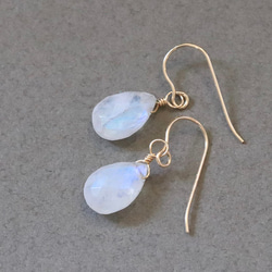 14Kgf Rainbow Moonstone Earrings/Earrings --On a moonlit night-- 第2張的照片