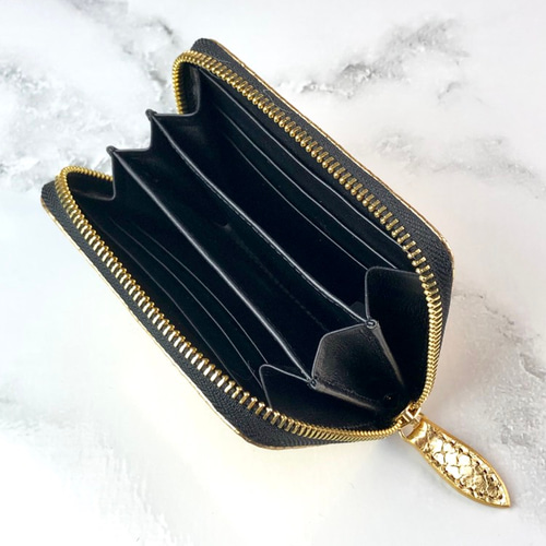 ◇◇ 金運アップ！ パイソン 本革 財布 ゴールド メンズ