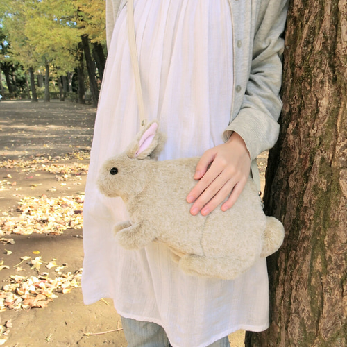 うさぎのショルダーバッグ(マチつき) ベージュ ショルダーバッグ pal*U