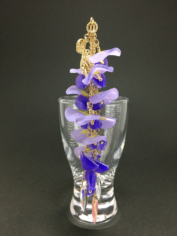 藤の花の簪(かんざし)/青紫色 3枚目の画像