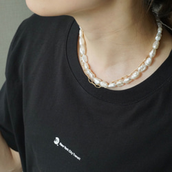 〈14kgf〉2WAY BAROQUE PEARL NECKLACE...バロックパール 真珠 ネックレス ブレスレット 7枚目の画像