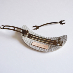 【10/31閉店】 再販♦︎CRESCENT MOON LEATHER BARRETTE (Silver)..バレッタ 4枚目の画像