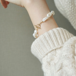 【10/31閉店】〈14kgf〉BAROQUE PEARL BRACELET..バロックパール ブレスレット 1枚目の画像