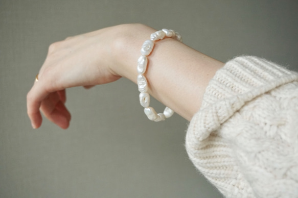 【10/31閉店】〈14kgf〉BAROQUE PEARL BRACELET..バロックパール ブレスレット 2枚目の画像