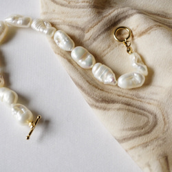 【10/31閉店】〈14kgf〉BAROQUE PEARL BRACELET..バロックパール ブレスレット 4枚目の画像