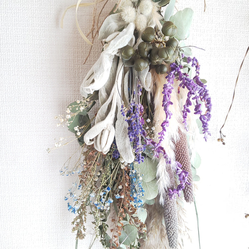 ＊専用＊ラムズイヤー&ライムボール  ドライフラワースワッグ 専用＊ラムズイヤー&ライムボール ドライフラワースワッグ 専用