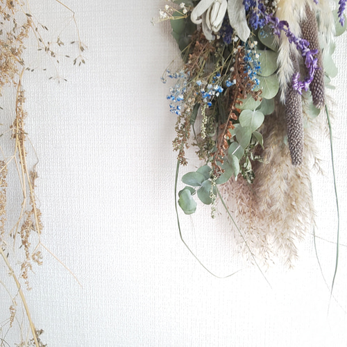 ラムズイヤー&ラグラス ドライフラワースワッグ ドライフラワー fu.wa