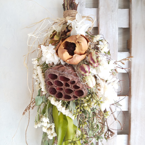 魔女の棲む森 ～uraraca 花便り～(爛漫編)ドライフラワー リース 魔女の棲む森 ～uraraca 花便り～(爛漫編)dried-botanical wreath