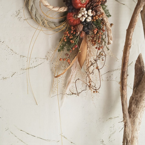 ✨迎春2022✨正月飾り ミニカボチャ (ドライ) しめ縄・しめ飾り fu.wa