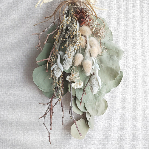 ☘️お得☘️ユーカリポポラス&ラムズイヤーのドライフラワースワッグ