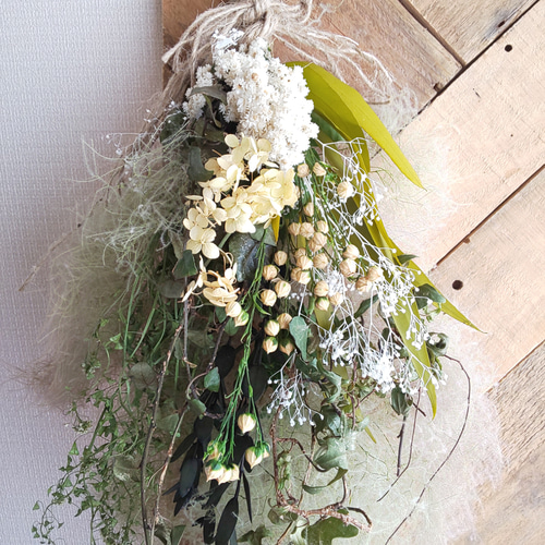 スモークツリー&アイビー ドライフラワースワッグ ドライフラワー fu