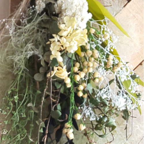 スモークツリー&アイビー ドライフラワースワッグ ドライフラワー fu