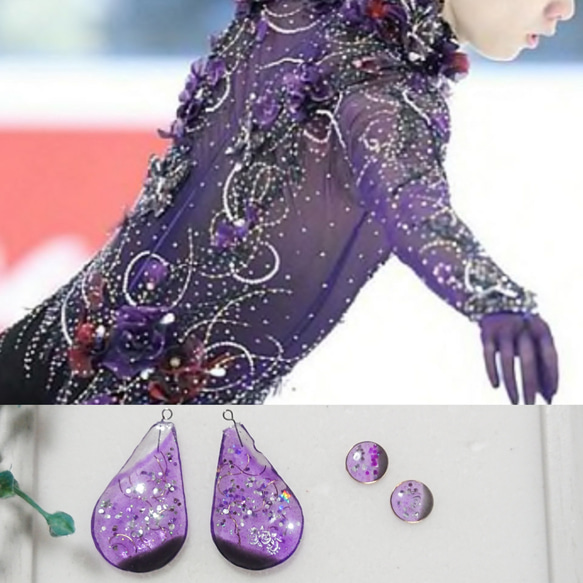 フィギュアスケート衣装モチーフピアス(イヤリング)羽生結弦選手Ver. 1枚目の画像