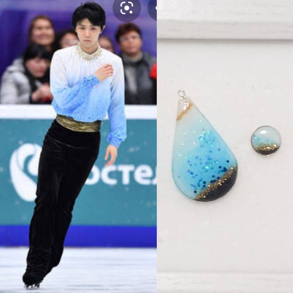 フィギュアスケート衣装モチーフピアス(イヤリング)羽生結弦選手Ver. 4枚目の画像