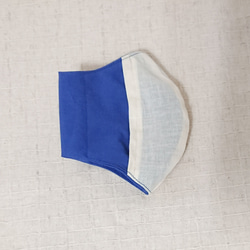【新色追加】フィルターポケット付き布マスク  ネイビーブルー 4枚目の画像