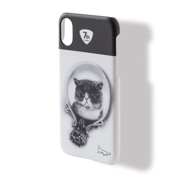 iPhone  X  専用ハードケース「鏡の中の猫」 2枚目の画像