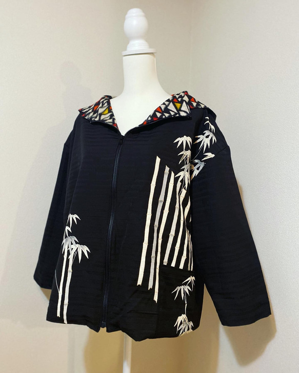 ワンフォークロージング 1111clothing 裏起毛 サガラ刺繍 ZIP