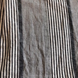 国産コットンリネンのギャザースカート 【マルチストライプ】 ロングスカート　涼しげグレー 4枚目の画像