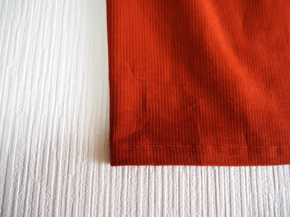 コーデュロイ（中畝）ギャザースカート テラコッタ 秋冬 丈変更可　ロングスカート 3枚目の画像