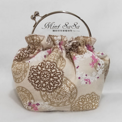 MintSaSa* 浪漫情懷優雅口金包 氣質 日本風 日式風格 復古風 花布 舖棉 收納包 布作 手工縫製 第3張的照片