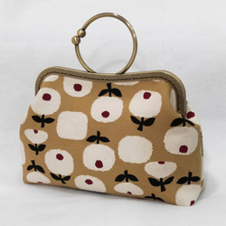 MintSaSa* 蘋果花 口金包 可背可提 花朵 水果 圓形 黃色 手工縫製 手提包 第2張的照片